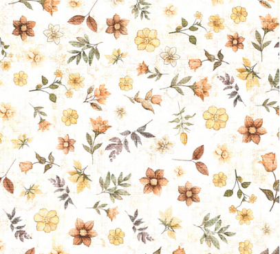 Midnight Blooms Ditsy Floral Cream Yardage