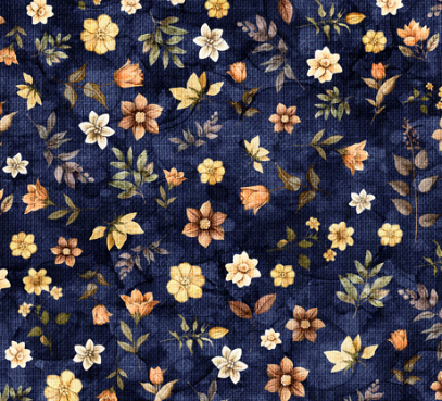 Midnight Blooms Ditsy Floral Navy Yardage