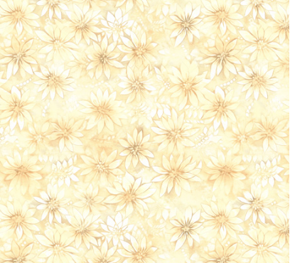 Midnight Blooms Daisies Vanilla Yardage