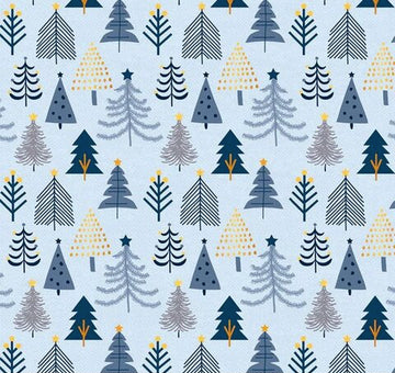 Christmas Shimmers Christmas Tree Light Blue Yardage