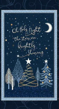 Christmas Shimmers Oh Holy Night Dark Blue Yardage