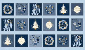 Christmas Shimmers All About Christmas Blue Yardage