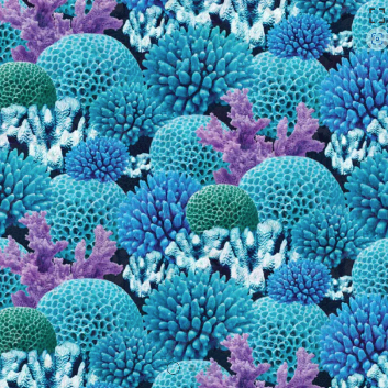 Ocean Story Coral Reefs Aqua Yardage