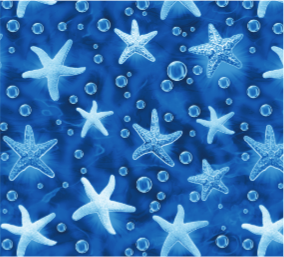 Ocean Story Starfish Blue Yardage