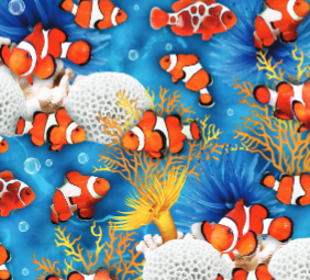 Ocean Story Clownfish Orange Yardage