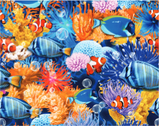 Ocean Story Sea Life Multi Yardage