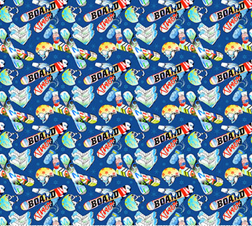 Winter Sports Ski Board Blue Fabric