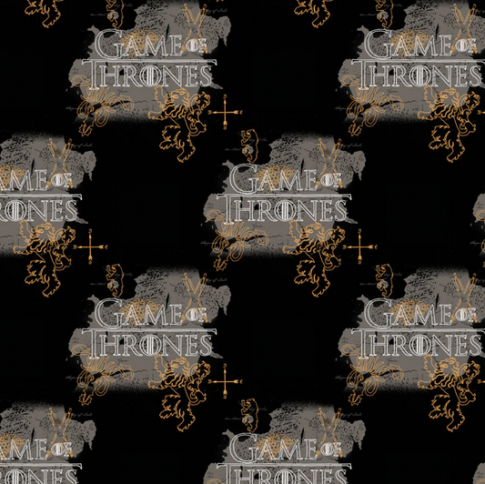 Game of Thrones Westeros Map Gold Fabric