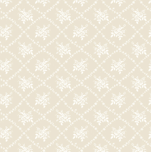 Classic Keepsakes Rose Trellis Ecru 1464807B Fabric