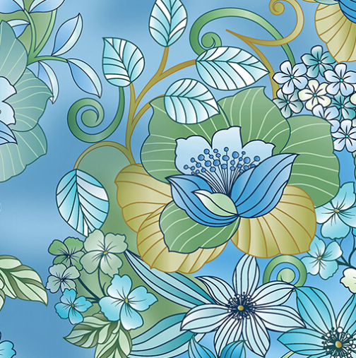 Butterfly Calypso Calypso Garden Blue 1487255B Fabric