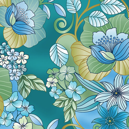 Butterfly Calypso Calypso Garden Teal 1487284B Fabric