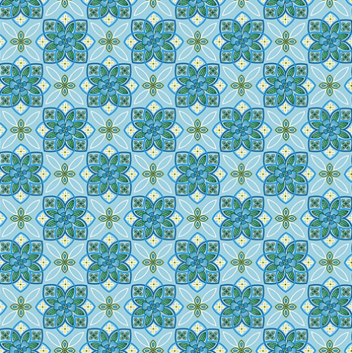 Butterfly Calypso Calypso Geo Light Blue 1487605B Fabric