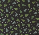 Winter Friends Tossed Trees Charcoal Black Fabric