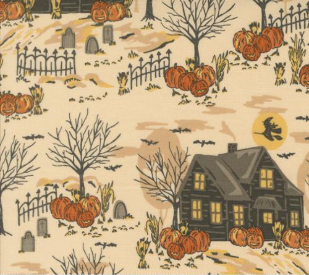 Home Sweet Haunt Haunted Forest Halloween Bone Fabric