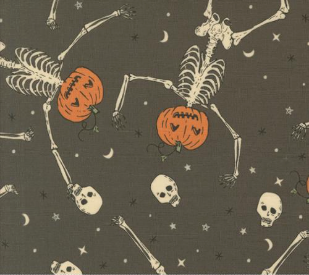 Home Sweet Haunt Dancing Pumpkins Novelty Skeleton Pumpkin Stone Fabric