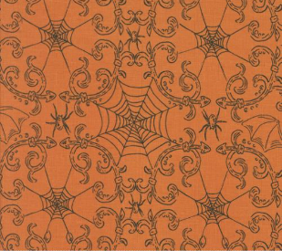 Home Sweet Haunt Spider Webs Pumpkin Fabric