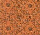 Home Sweet Haunt Spider Webs Pumpkin Fabric