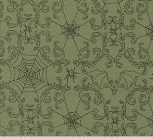 Home Sweet Haunt Spider Webs Moss Fabric