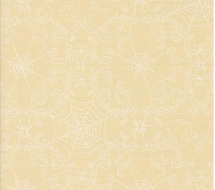 Home Sweet Haunt Spider Webs Bone White Fabric