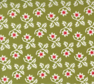 Buon Natale Woodcut Christmas Flowers Pine Fabric