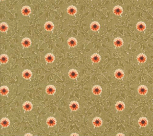 Pumpkin Spice Gatherings Flowering Blooms Basil Fabric