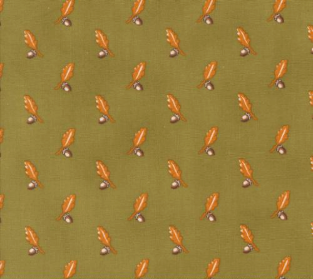 Pumpkin Spice Gatherings Acorn and Oak Novelty Basil Fabric
