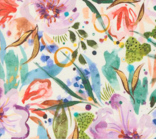 Wanderlust Watercolor Florals Cloud Fabric