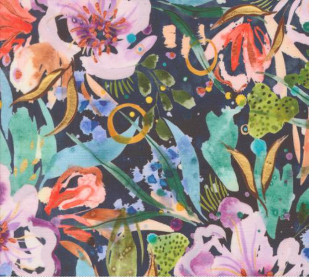 Wanderlust Watercolor Florals Twilight Fabric