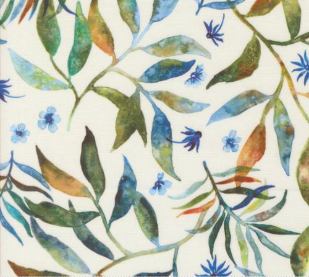 Wanderlust Watercolor Leaves Cloud Fabric