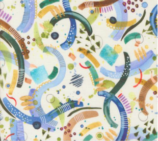 Wanderlust Watercolor Geometric Cloud Fabric