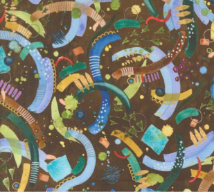 Wanderlust Watercolor Geometric Earth Fabric