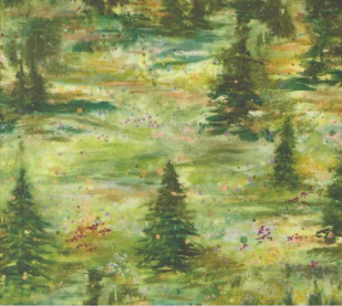 Wanderlust Watercolor Backwoods Landscape Forest Fabric