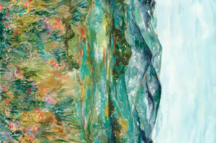 Wanderlust Watercolor Adventursome Landscape Mountains Fabric