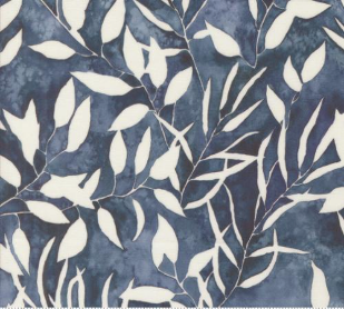 Wanderlust Watercolor Leaf Silhouette Twilight Fabric