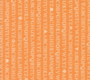 Agatha Road Alphabet Text and Words Strip Pumpkin Fabric