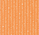 Agatha Road Alphabet Text and Words Strip Pumpkin Fabric