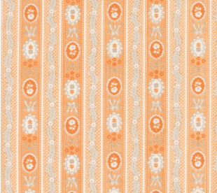 Agatha Road Wallpaper Stripes Flower Pumpkin Fabric