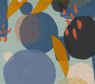 Urban Whisper Mochi Linen Brushstrokes Abstract Sky Fabric