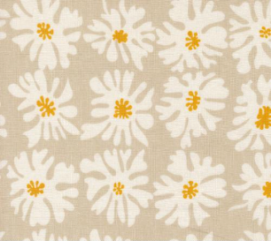 Urban Whisper Mochi Linen Bloom Florals Stone Fabric