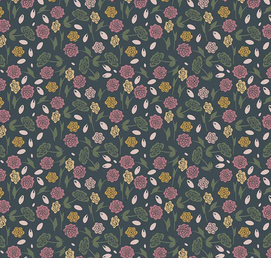Honey Locust Peonies Lead Fabric