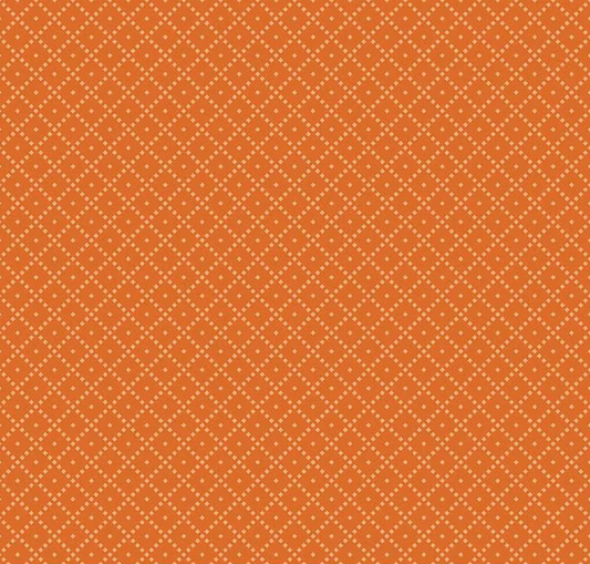 The Awe of Autumn Grid Orange Fabric