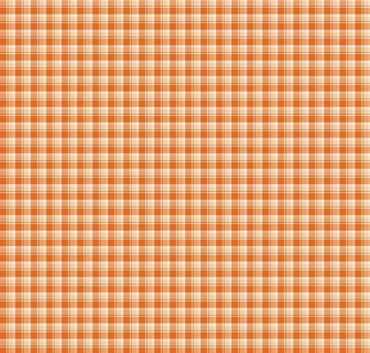 The Awe of Autumn Plaid Orange Fabric