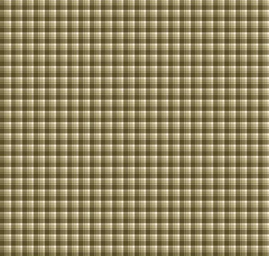 The Awe of Autumn Plaid Green Fabric