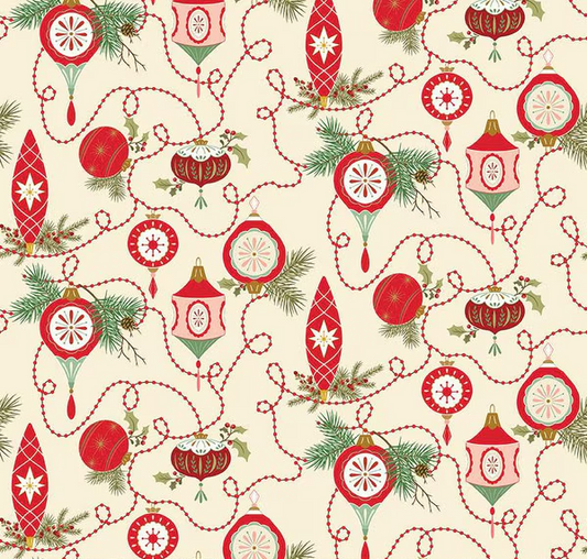 Glisten Bulbs Eggnog Fabric