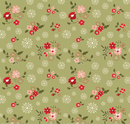 Glisten Winter Flowers Olive Fabric
