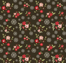 Glisten Winter Flowers Mocha Fabric