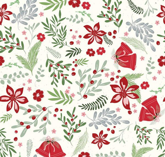 Mistletoe & Holly Main Cloud Fabric