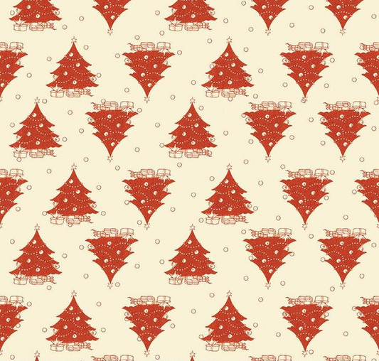 Classic Christmas Trees Parchment Fabric