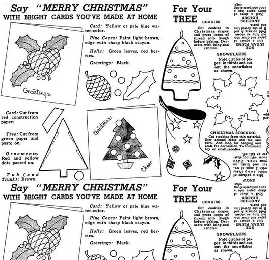 Classic Christmas Handmade White Fabric