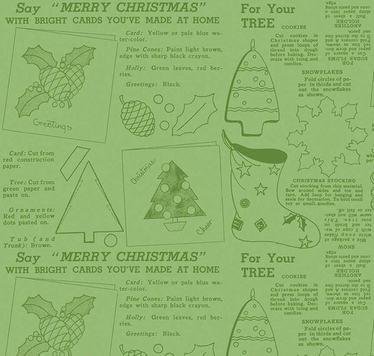 Classic Christmas Handmade Green Fabric